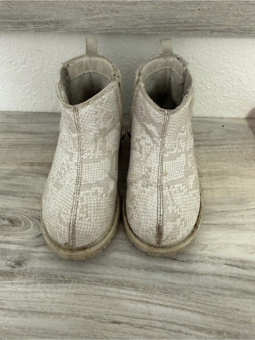 Carter's Cream Snake-Print Toddler Boots
